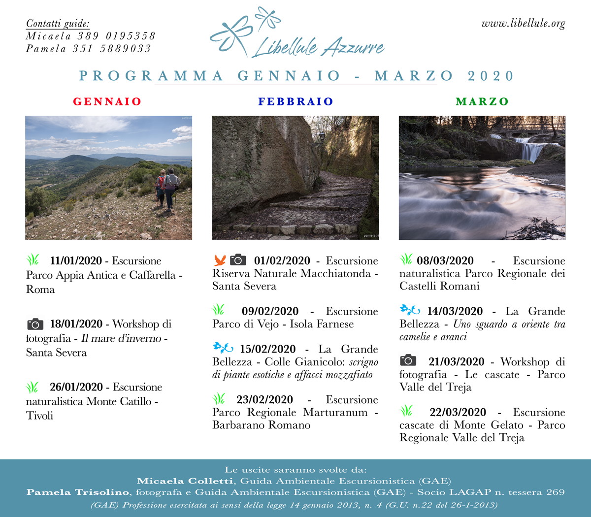 programma escursioni nel Lazio da Gennaio a Marzo 2020