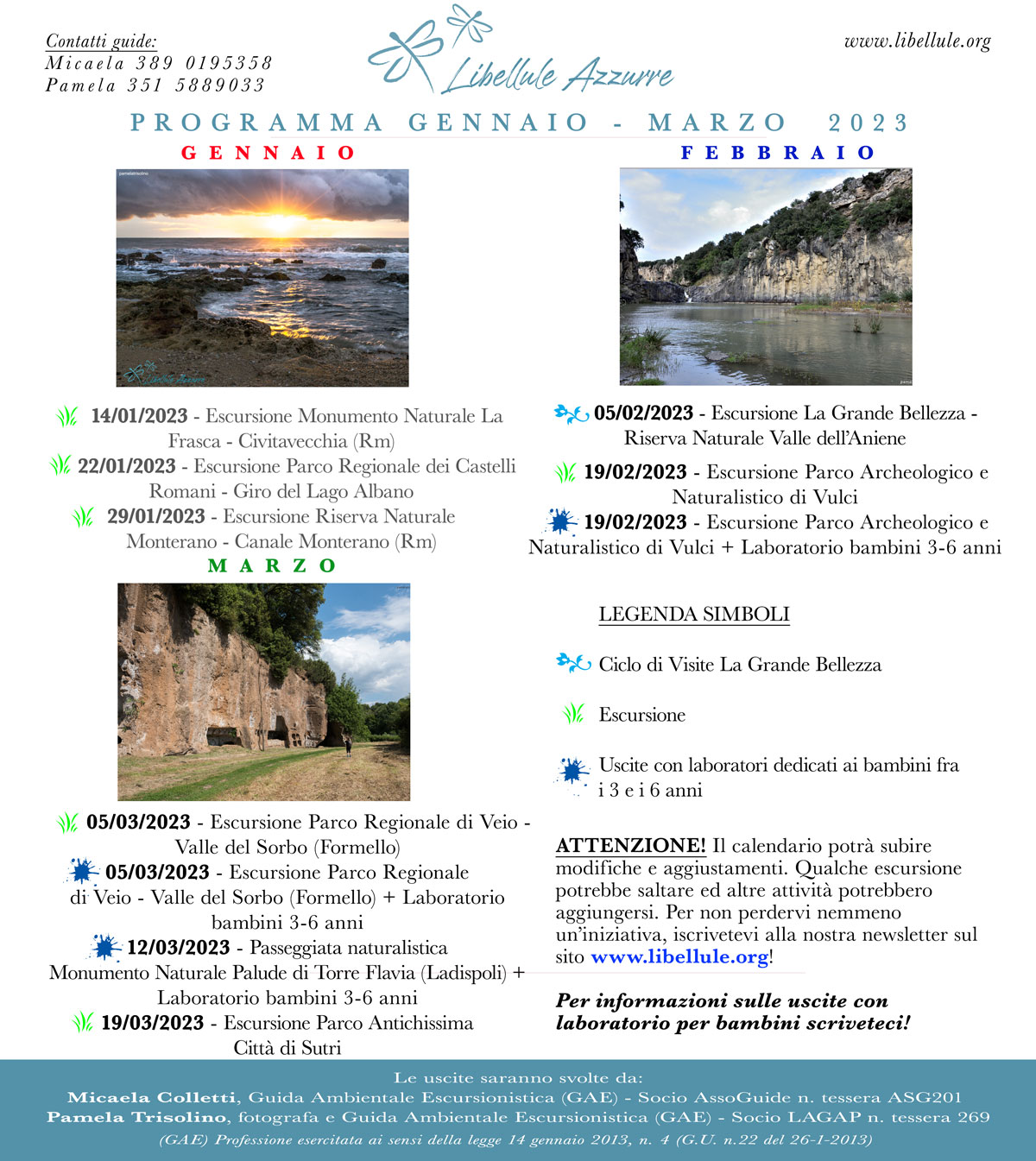 programma escursioni nel Lazio da Settembre a Dicembre 2022